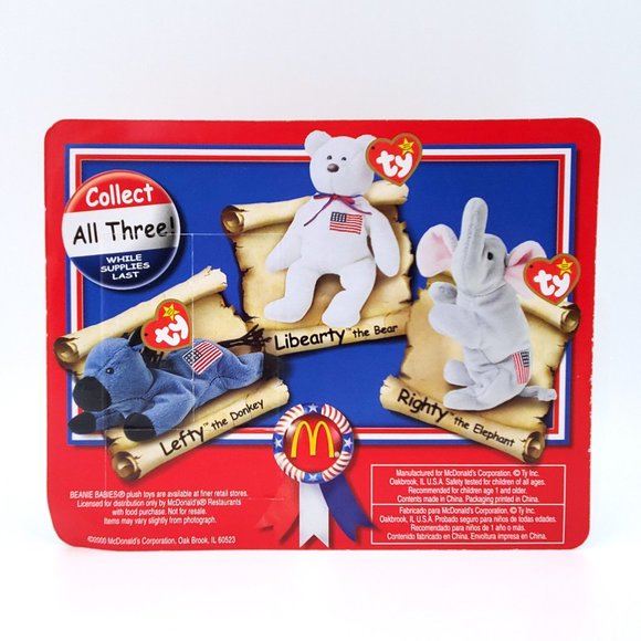 Ty Teenie Beanie Babies “American Trio” McDonalds Collection – Set of 3 – NEW - Picture 3 of 8